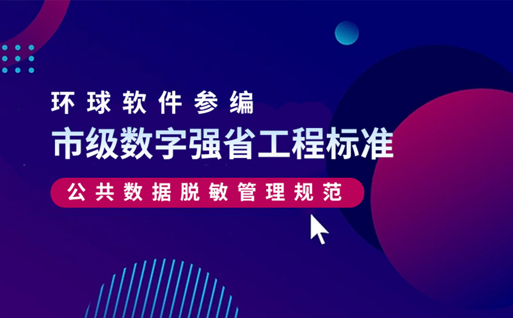 环球软件参编的《公共数据脱敏管理规范》被确定为市级数字强省工程标准建设项目